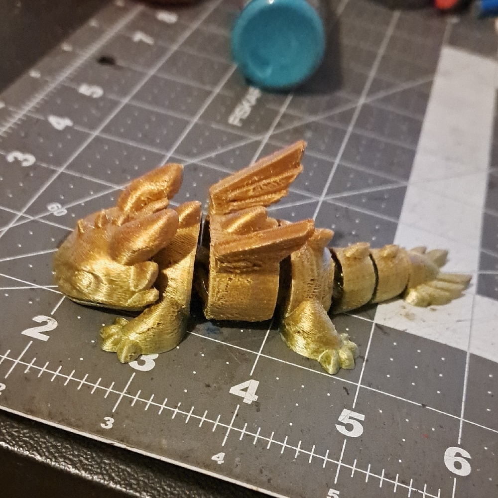 Gold Articulated Toothless Dragon Figurine
